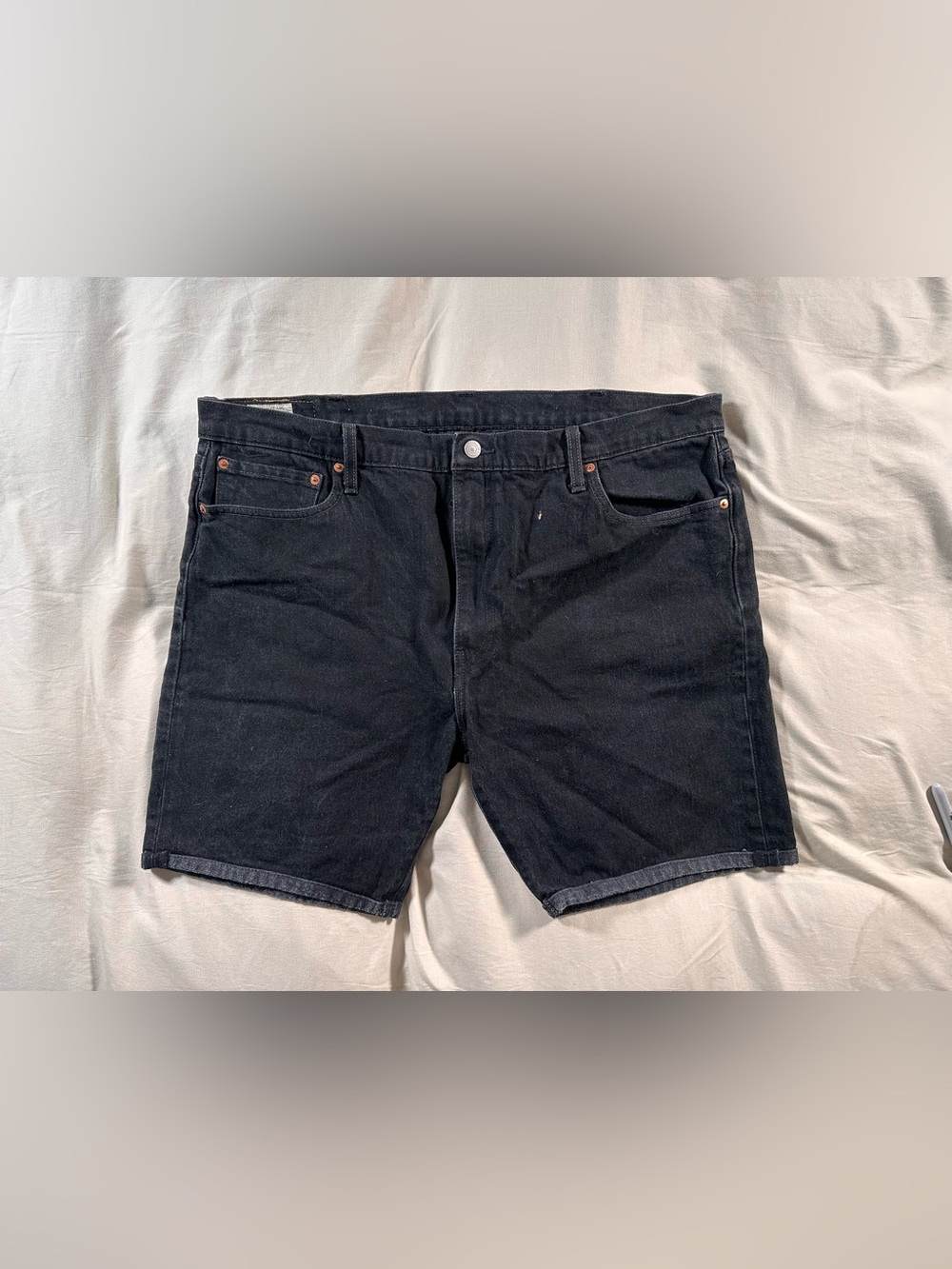 Levis Lo-Ball Men’s Black Denim Shorts Retro Hip Hop Skater Baggy Size 42 EUC